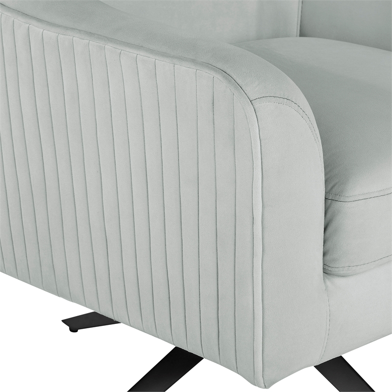 Pemberly Row Modern Swivel Chair in Light Gray Fabric Upholstery