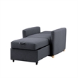 Pemberly Row Convertible Chair in Navy Blue Fabric Upholstery