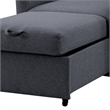 Pemberly Row Convertible Chair in Navy Blue Fabric Upholstery