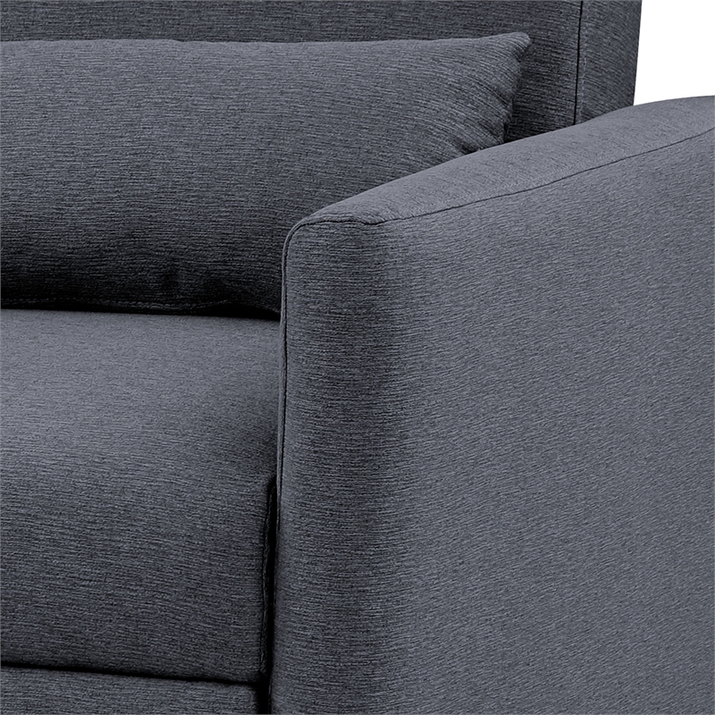 Pemberly Row Convertible Chair in Navy Blue Fabric Upholstery