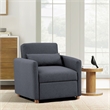 Pemberly Row Convertible Chair in Navy Blue Fabric Upholstery