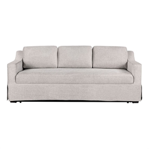 Pemberly Row Convertible Sofa in Linen Beige Fabric Upholstery
