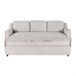 Pemberly Row Convertible Sofa in Linen Beige Fabric Upholstery