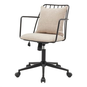 Pemberly Row Modern 22.5&quot Fabric Office Chair in Strata Cream