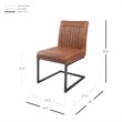 Pemberley Row Faux Leather Antique Brown Dining Chair Rectangular Easy to Clean 34.5