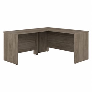 Pemberly Row Engineered Wood 60W L Shaped Desk with 42W Return in Modern Hickory