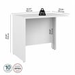 Pemberly Row Modern 36W Bridge/Return in White - Engineered Wood