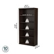 Pemberley Row Engineered Wood Black Walnut Bookcase Rectangular 5-Shelf Unassembled