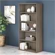 Pemberly Row Tall 5 Shelf Bookcase in Modern Hickory - Engineered Wood