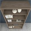 Pemberly Row Tall 5 Shelf Bookcase in Modern Hickory - Engineered Wood