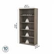 Pemberly Row Tall 5 Shelf Bookcase in Modern Hickory - Engineered Wood