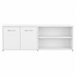 Pemberly Row Low Storage Cabinet with Doors in White - Engineered Wood