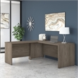Pemberly Row 72W x 30D L Shaped Desk in Modern Hickory - Engineered Wood