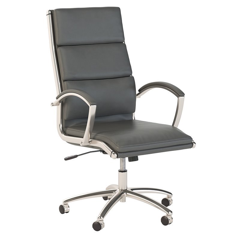 Pemberley Row Faux Leather Storm Gray Executive Office Chair High Back 42.91