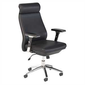Pemberly Row High Back Contemporary Faux Leather Executive Office Chair in Gray