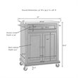 Pemberly Row Wood/Granite Kitchen Cart with Drawer in Mahogany