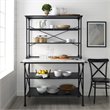 Pemberley Row Faux Marble White Matte Black Bakers Rack Rectangular Indoor Furniture 72