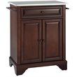 Pemberly Row Stainless Steel Top Portable Kitchen Island in Mahogany