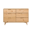 Pemberly Row Contemporary 6-Drawer Groove Handle Solid Wood Dresser