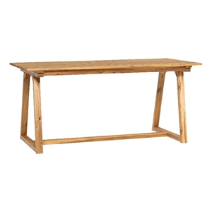 Pemberly Row Modern Slat Back Solid Wood 70&quot Dining Table - Natural