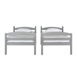Pemberly Row Transitional Twin-over-Twin Solid Wood Bunk Bed Frame in Gray