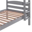 Pemberly Row Transitional Twin-over-Twin Solid Wood Bunk Bed Frame in Gray