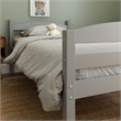 Pemberly Row Transitional Twin-over-Twin Solid Wood Bunk Bed Frame in Gray