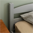 Pemberly Row Transitional Twin-over-Twin Solid Wood Bunk Bed Frame in Gray