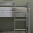 Pemberly Row Transitional Twin-over-Twin Solid Wood Bunk Bed Frame in Gray
