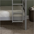 Pemberly Row Transitional Twin-over-Twin Solid Wood Bunk Bed Frame in Gray