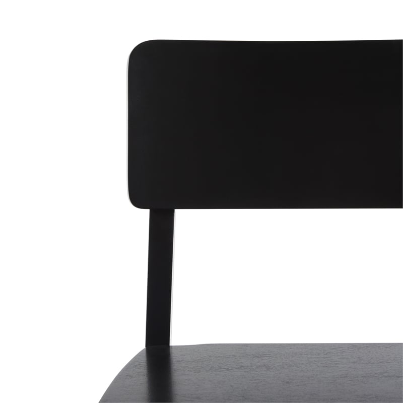 Pemberly Row 2-Piece Minimalist Solid Wood Counter Stool - Set of 2 - Black