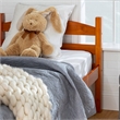 Pemberly Row Transitional Twin-over-Twin Solid Wood Bunk Bed Frame in Amber