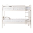 Pemberly Row Transitional Twin-over-Twin Solid Wood Bunk Bed Frame in White