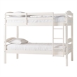 Pemberly Row Transitional Twin-over-Twin Solid Wood Bunk Bed Frame in White