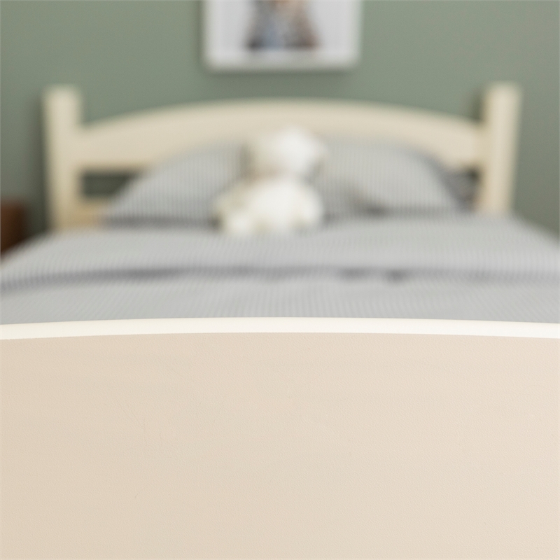 Pemberly Row Transitional Twin-over-Twin Solid Wood Bunk Bed Frame in White