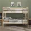 Pemberly Row Transitional Twin-over-Twin Solid Wood Bunk Bed Frame in White