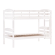 Pemberly Row Transitional Twin-over-Twin Solid Wood Bunk Bed Frame in White