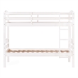Pemberly Row Transitional Twin-over-Twin Solid Wood Bunk Bed Frame in White