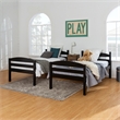 Pemberly Row Transitional Twin-over-Twin Solid Wood Bunk Bed Frame in Black