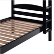 Pemberly Row Transitional Twin-over-Twin Solid Wood Bunk Bed Frame in Black