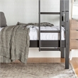 Pemberly Row Transitional Twin-over-Twin Solid Wood Bunk Bed Frame in Black
