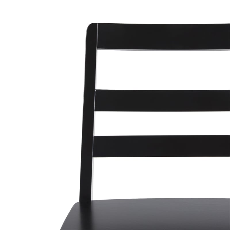 Pemberly Row Modern Solid Wood Ladder-Back Counter Stool - Set of 2 - Black