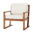 Pemberly Row Modern Slat Back Solid Wood Club Chair in Brown