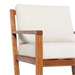 Pemberly Row Modern Slat Back Solid Wood Club Chair in Brown