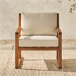 Pemberly Row Modern Slat Back Solid Wood Club Chair in Brown
