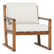 Pemberly Row Modern Slat Back Solid Wood Club Chair in Brown