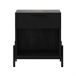 Pemberly Row Reeded 1-Drawer Modern Wood Nightstand in Black