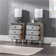 Pemberly Row 3-Drawer Solid Wood Nightstand in 2 Pack in Gray