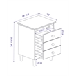 Pemberly Row 3-Drawer Solid Wood Nightstand in 2 Pack in Gray
