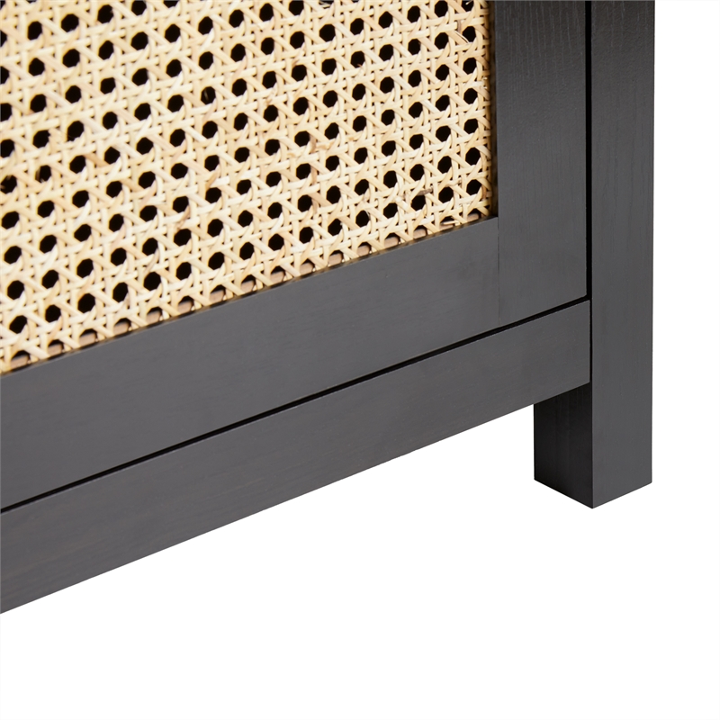 Pemberly Row Modern Arched Rattan 2-Door Wood Sideboard 58